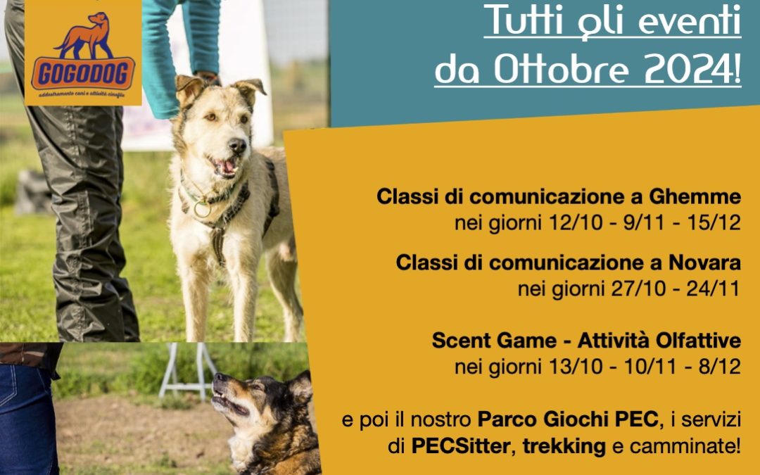 Eventi cinofili e attività con il cane ottobre, novembre 2024